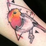 tattoo couleur geométrie oiseau