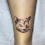 chat tattoo noir et gris